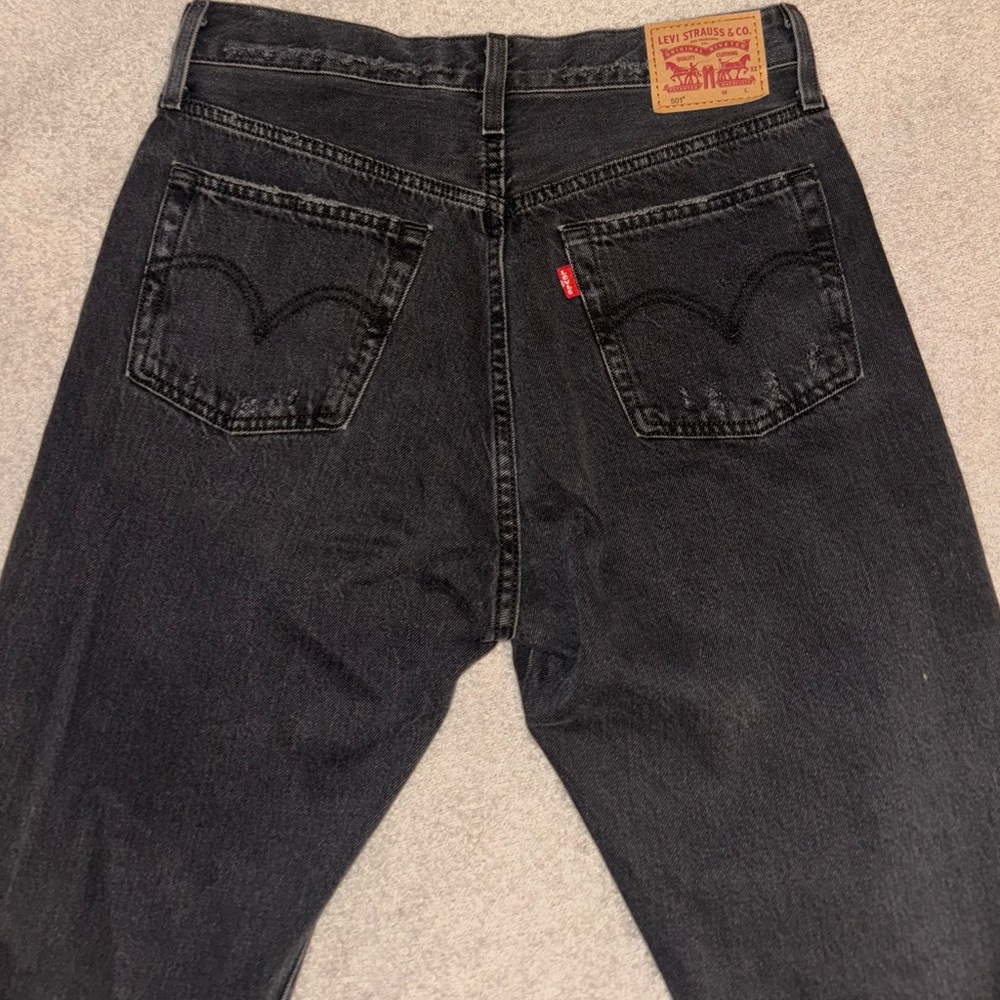 Levi's 501 Ripped Black Jeans